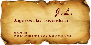 Jagerovits Levendula névjegykártya
