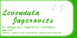 levendula jagerovits business card